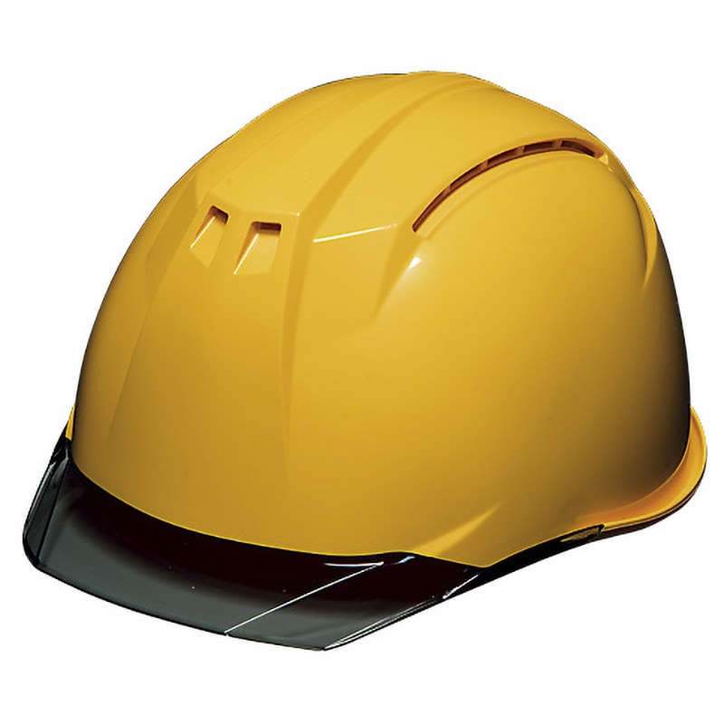 DICプラスチック 高機能ヘルメット AA11EVO-CS シールド付 黄/スモーク ライナー付 クリアバイザー 可変式アジャスター 飛来落下物用 墜落時保護用 電気用