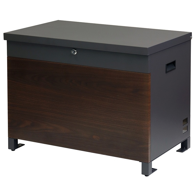 MOJYU モジュ ベンチ収納宅配ボックスPaolaパオラ PBX-096 ダークグレー/ブラウン木目