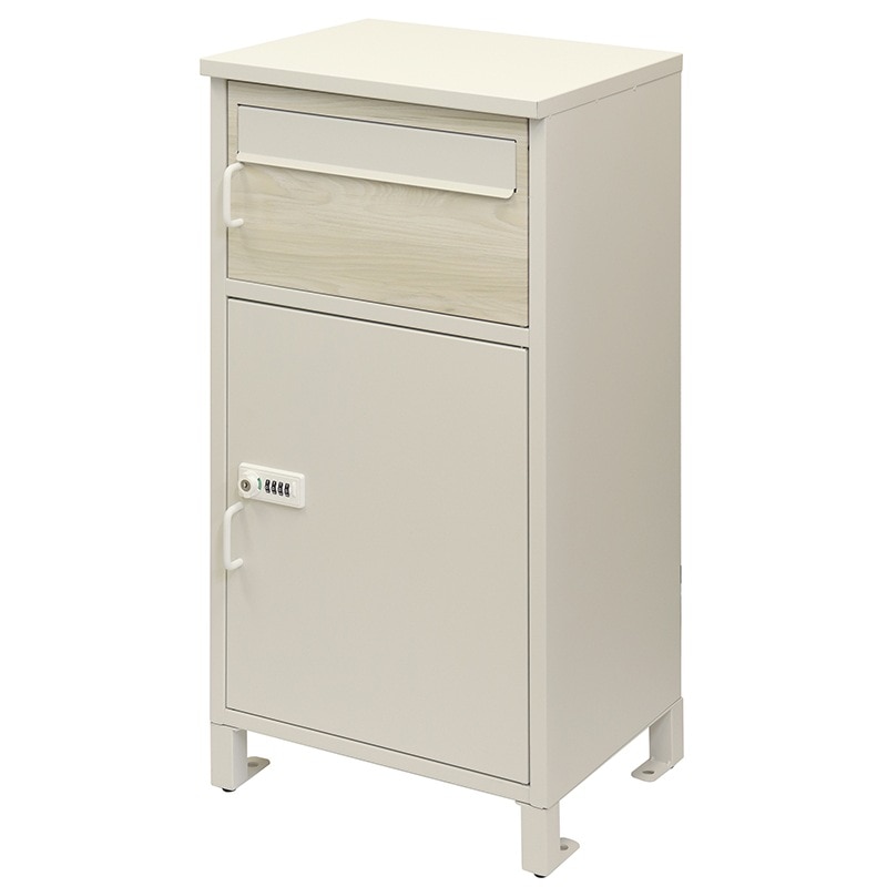 MOJYU モジュ 宅配ボックス付ポストBartoloバルトロ PBX-033 グレージュ/ホワイト木目