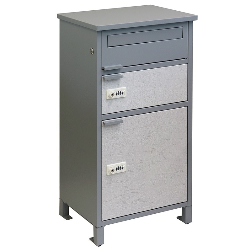 MOJYU モジュ 宅配ボックス付ポストTobiaトビア 宅配2段タイプ PBX-069 クールグレー/ホワイト漆喰風