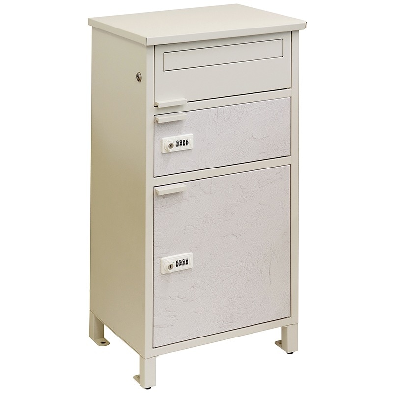 MOJYU モジュ 宅配ボックス付ポストTobiaトビア 宅配2段タイプ PBX-070 グレージュ/ホワイト漆喰風