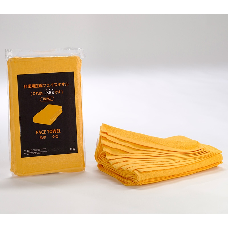 足立織物 非常用圧縮フェイスタオル SK-FT10 100枚入