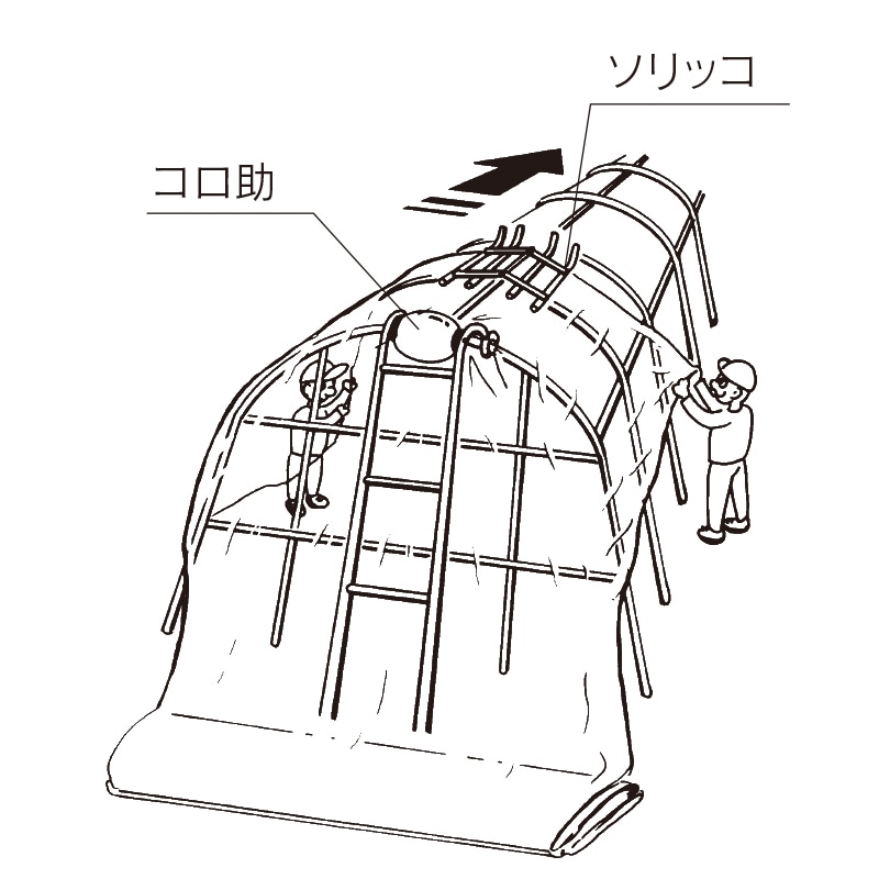 ハラックス ハウス屋根のフィルム展張器　コロ助セット KD-400