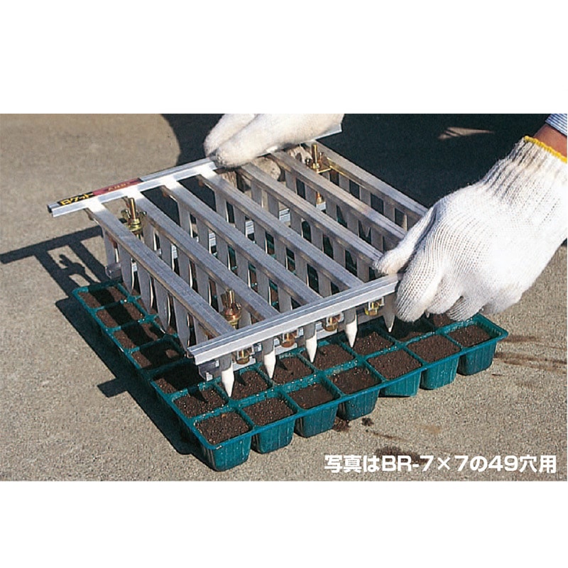 ハラックス 播種・仮植用穴あけ器 ロケット BR-7×7 (49穴)
