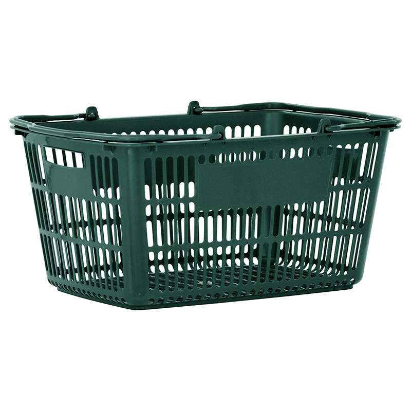スーパーメイト 買い物カゴ SS-33E ダークグリーン 10個セット