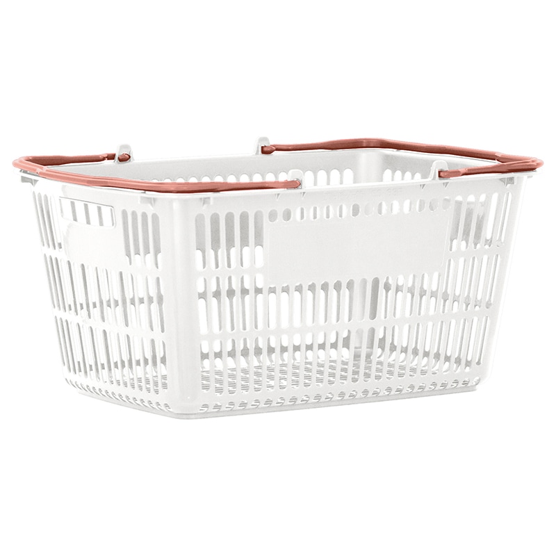 スーパーメイト 買い物カゴ SS-33E ホワイト×チェリーピンク 5個セット