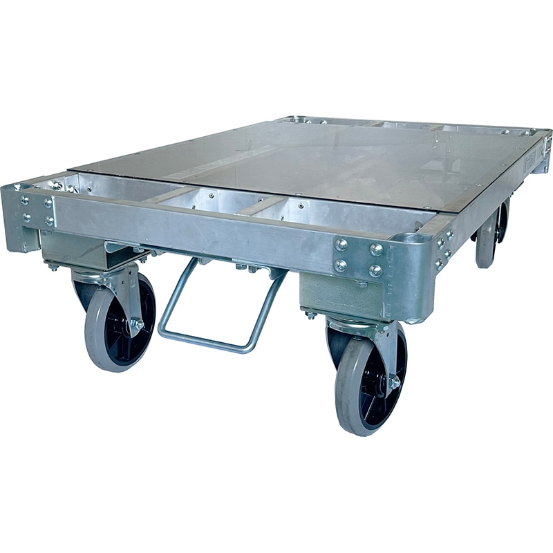 神戸車輌製作所 アルミ平床台車4輪プッシュロック ALH1275-200-4P