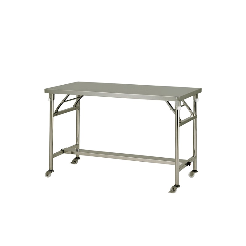 テックサス 脚折りたたみ式ステンレス作業台 キャスター付 FMT-1260D