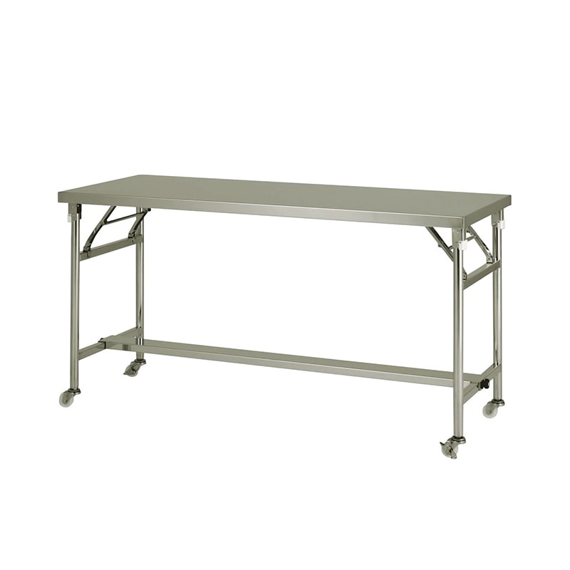 テックサス 脚折りたたみ式ステンレス作業台 キャスター付 FMT-1560D