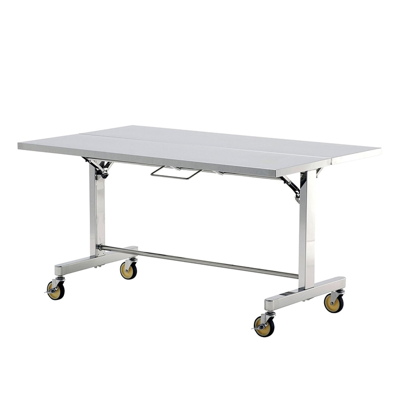 テックサス 甲板両面折りたたみ式ステンレス作業台 自立移動式 FT-W1590D