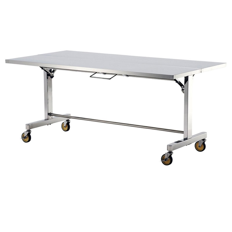 テックサス 甲板両面折りたたみ式ステンレス作業台 自立移動式 FT-W1890D