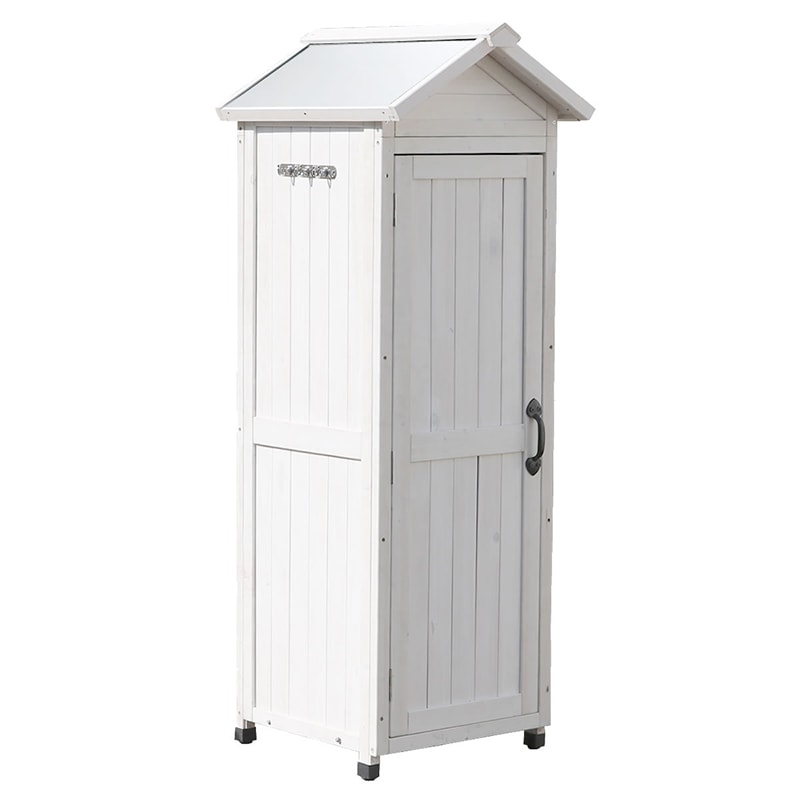 住まいスタイル 三角屋根スリム収納庫 KGRS1600S-WHT 