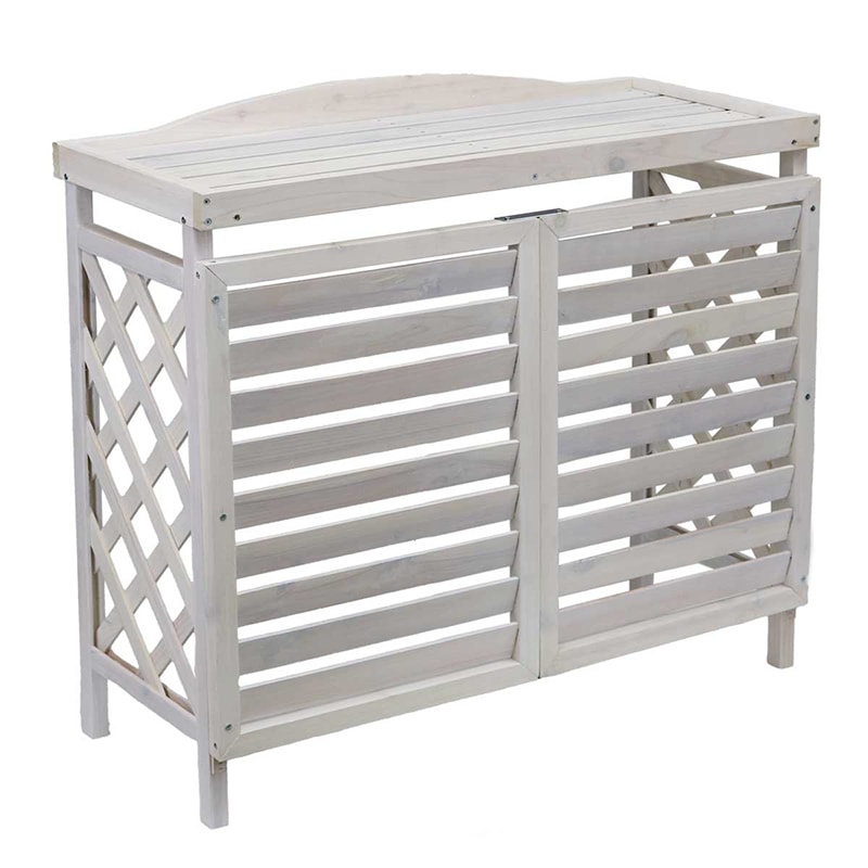 住まいスタイル 逆ルーバー室外機カバー gingham(ギンガム) YB-04-N001WHT