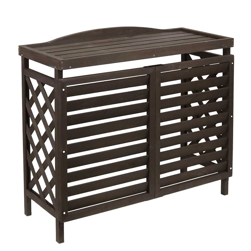 住まいスタイル 逆ルーバー室外機カバー gingham(ギンガム) YB-04-N001DBR 