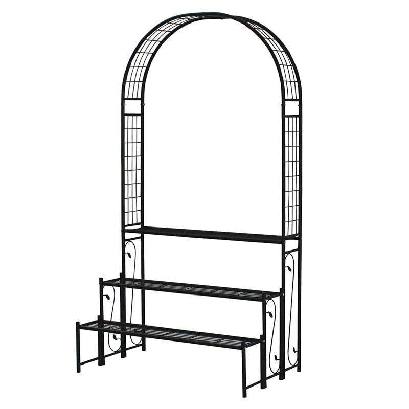 住まいスタイル アーチ付フラワーラック IA-FR002BLK