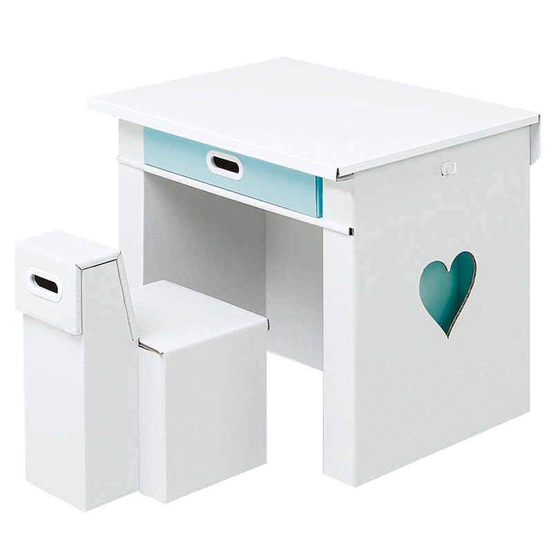 マツダ紙工業 エコかわデスクセット ハートブルー