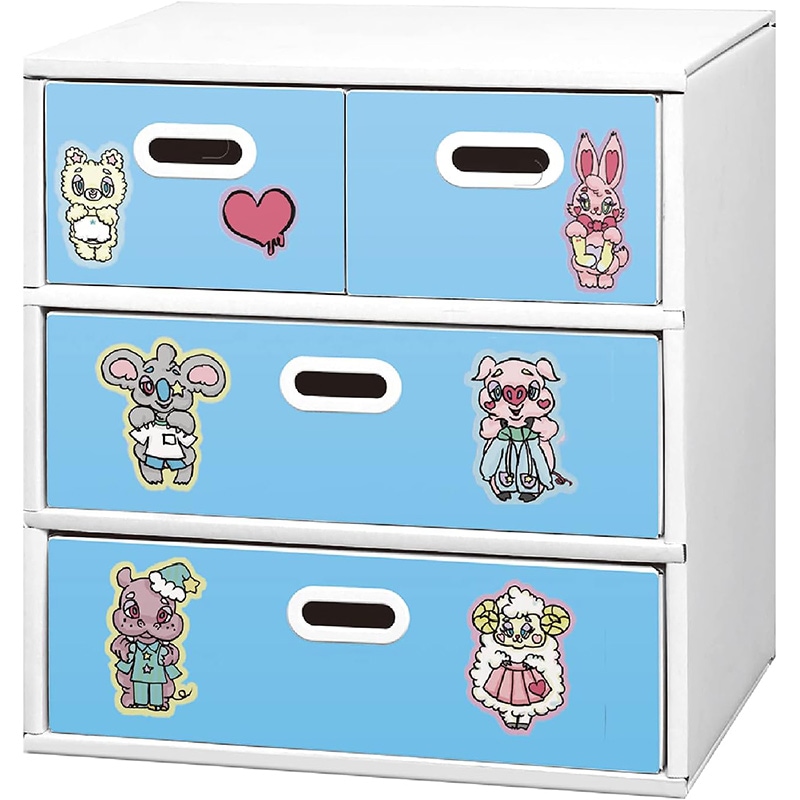 マツダ紙工業 お片付けチェスト 3段 ブルー