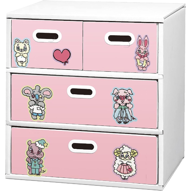 マツダ紙工業 お片付けチェスト 3段 ピンク