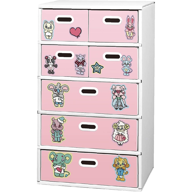 マツダ紙工業 お片付けチェスト 5段 ピンク