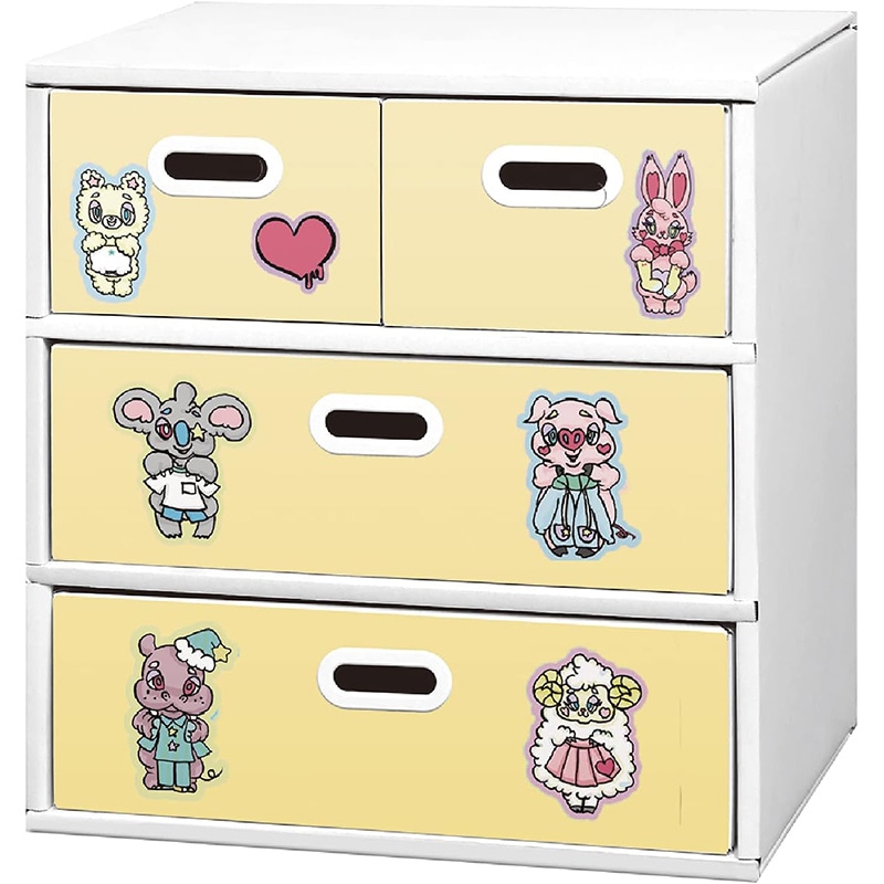 マツダ紙工業 お片付けチェスト 3段 イエロー