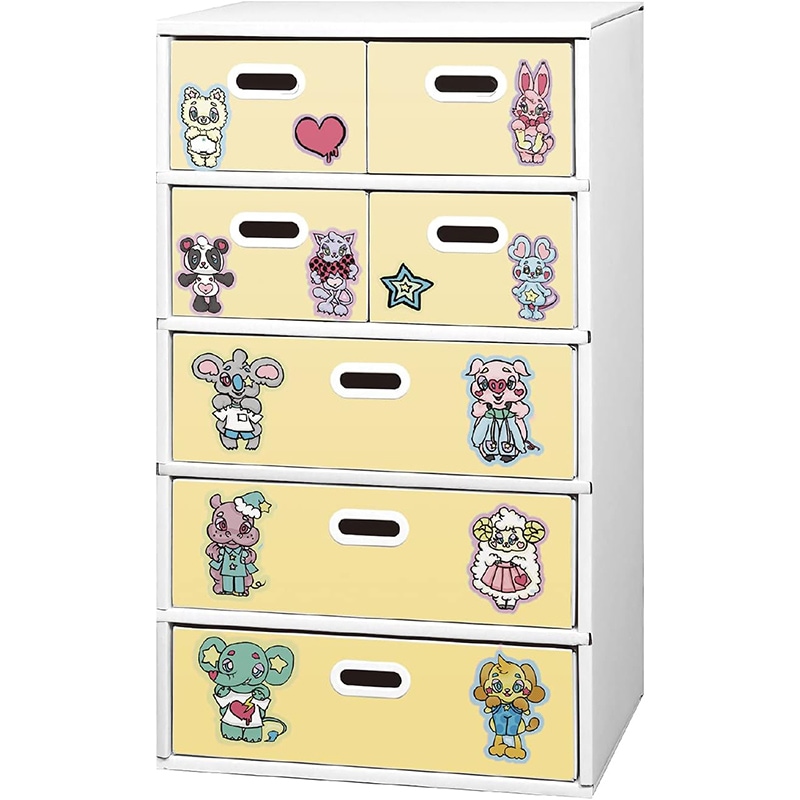 マツダ紙工業 お片付けチェスト 5段 イエロー