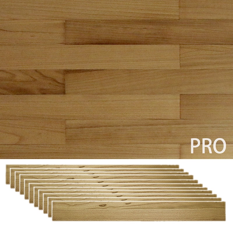 住まいスタイル SOLIDECO -PRO- 壁に貼れる天然木パネル 11枚組(約1.66m2) -桐-ナチュラル SLDC-11P-P001KRI