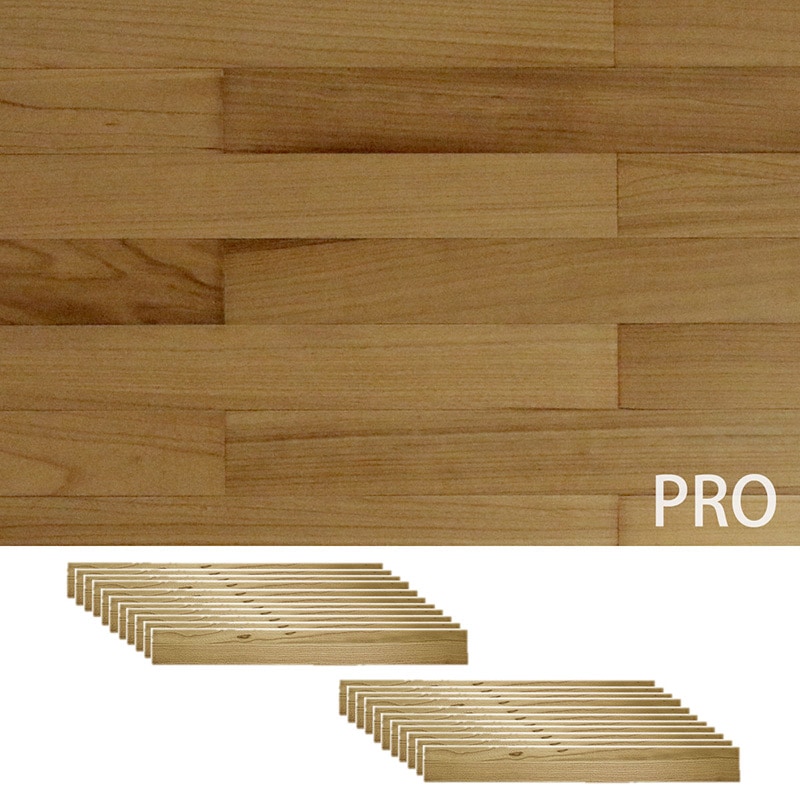 住まいスタイル SOLIDECO -PRO- 壁に貼れる天然木パネル 22枚組(約3.32m2) -桐-ナチュラル SLDC-22P-P001KRI