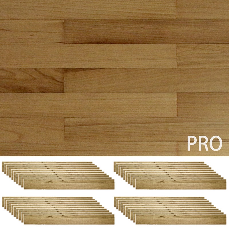 住まいスタイル SOLIDECO -PRO- 壁に貼れる天然木パネル 44枚組(約6.64m2) -桐-ナチュラル SLDC-44P-P001KRI