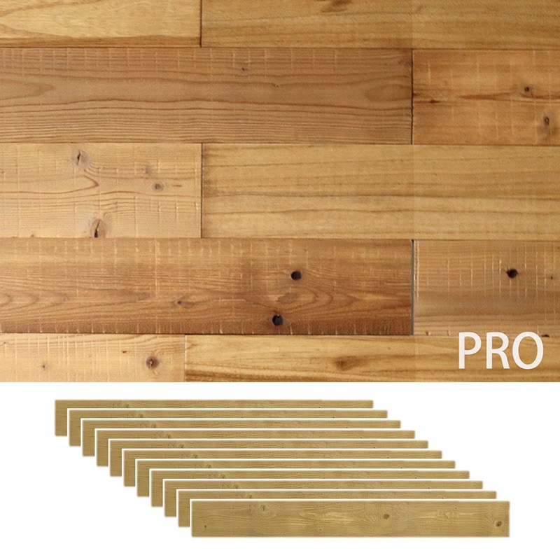 住まいスタイル SOLIDECO -PRO- 壁に貼れる天然木パネル 11枚組(約1.66m2)ナチュラルエイジング SLDC-11P-P002AGE