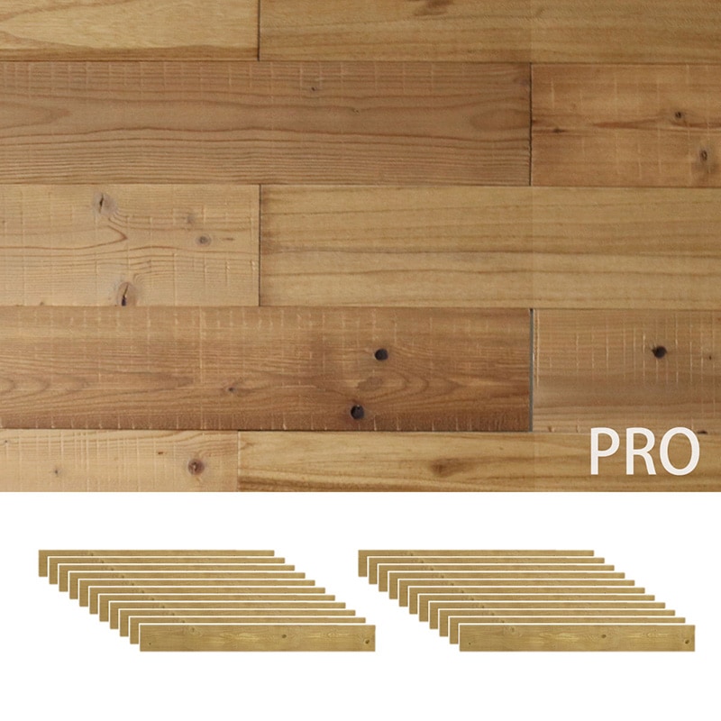 住まいスタイル SOLIDECO -PRO- 壁に貼れる天然木パネル 22枚組(約3.32m2)ナチュラルエイジング SLDC-22P-P002AGE