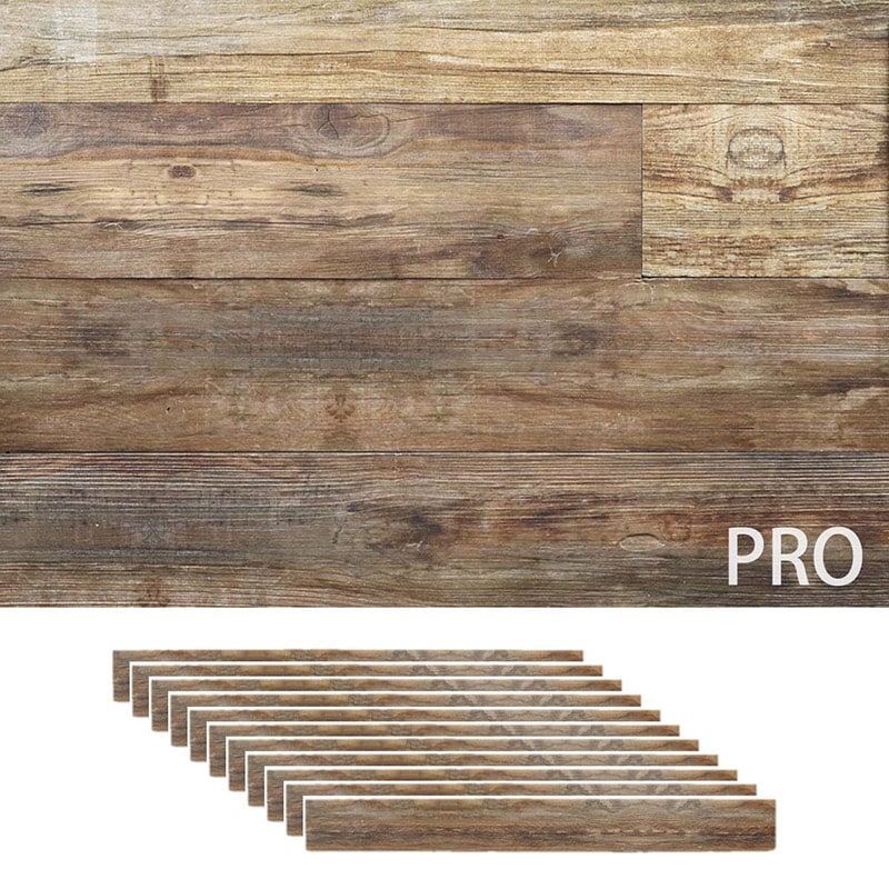 住まいスタイル SOLIDECO -PRO- 壁に貼れる天然木パネル 11枚組(約1.66m2)ブルックリン SLDCPR-11P