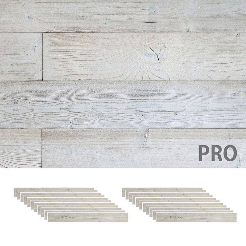 住まいスタイル SOLIDECO -PRO- 壁に貼れる天然木パネル 22枚組(約3.32m2) ホワイトブラッシュ SLDC-22P-P003WHT