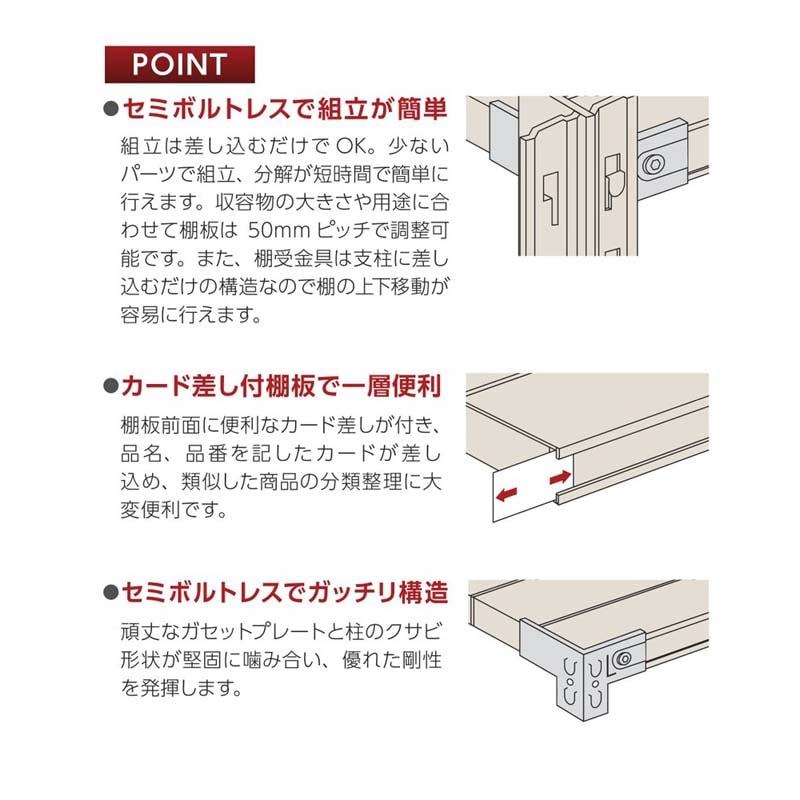 スチールラック 業務用 高さ210 幅150 奥行45cm 天地 3段 軽量 ABL型 耐荷重 150kg/段 収納棚 棚 スチール棚 ラック 日本製 アサカ ホワイト グレー 大型収納 店舗 倉庫 整理棚 事務所 物品棚 バックヤード 強力 組立ラック