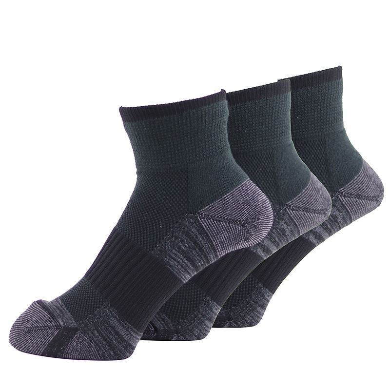 ユタカメイク ASHITOMO WORKING 疲れ対策 先丸 ショート 3P 3足組 ダーク SWTS-D13 靴下