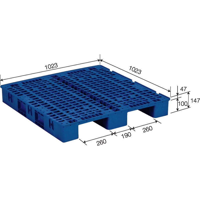 三甲 サンコー プラスチックバンド掛け用フック 取付機構付きパレット TLパレット S2-102102 ブルー