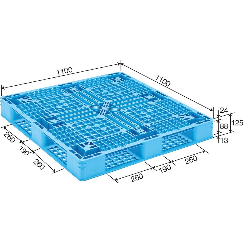 三甲 サンコー プラスチックパレット4方差し片面使用型 D4-1111-7