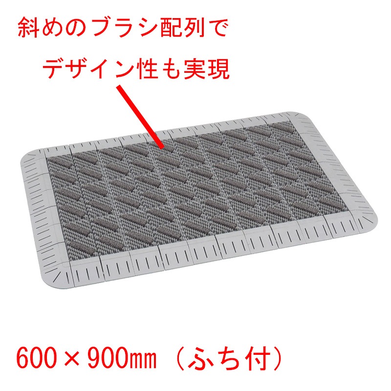 テラモト カラーブラッシュ専用中ふちメス ライトグレー 75×150mm MR0968946