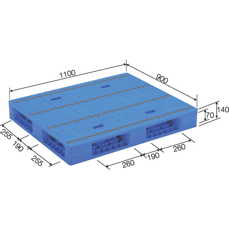 三甲 サンコー プラスチックパレット4方差し両面使用型 LX-911R4-2 ブルー