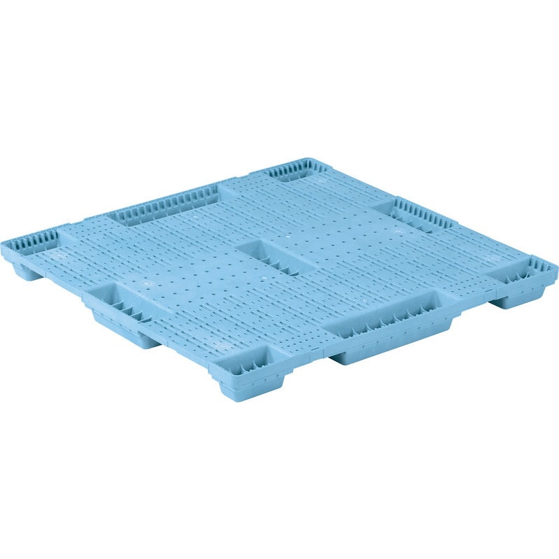三甲 サンコー プラスチックパレット4方差し単面使用型 SNパレット N4-114118F ライトブルー