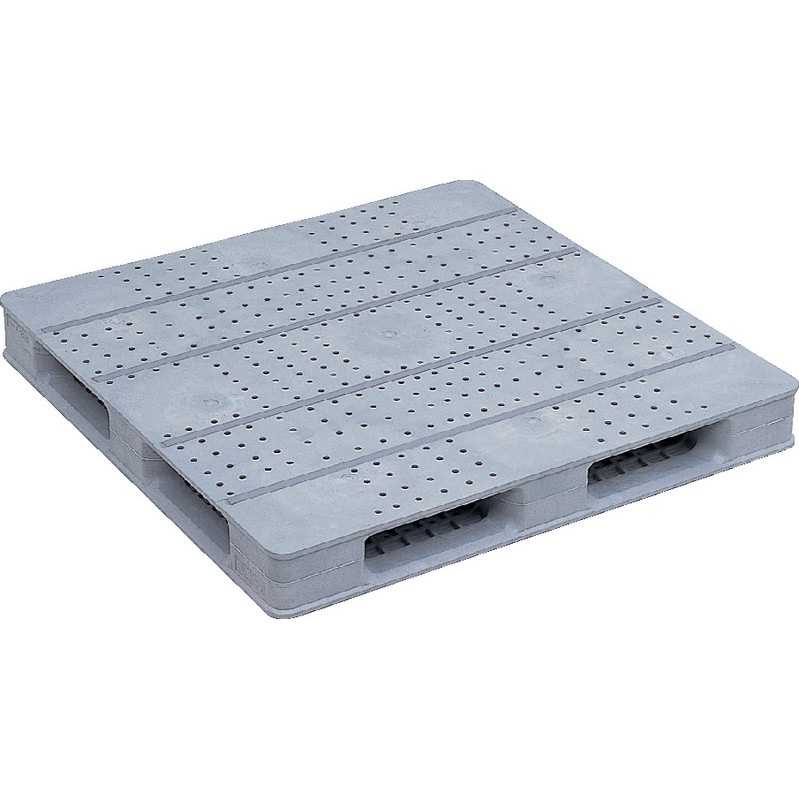 三甲 サンコー プラスチックパレット4方差し片面使用型 D4-1111F-4 ライトグレー