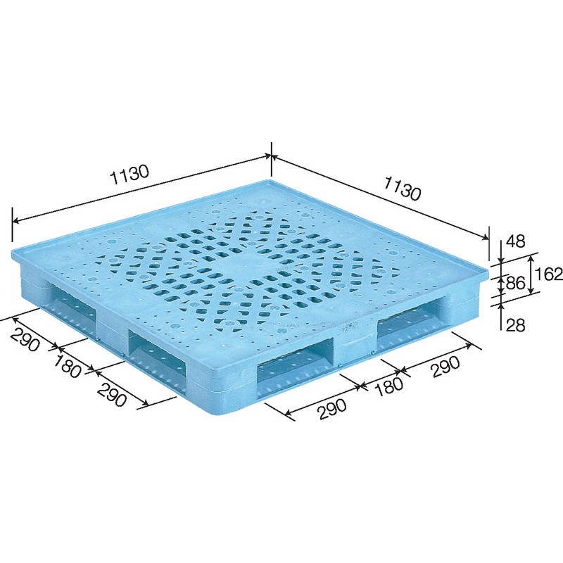 三甲 サンコー プラスチックパレット4方差し片面使用型 D4-1111FN