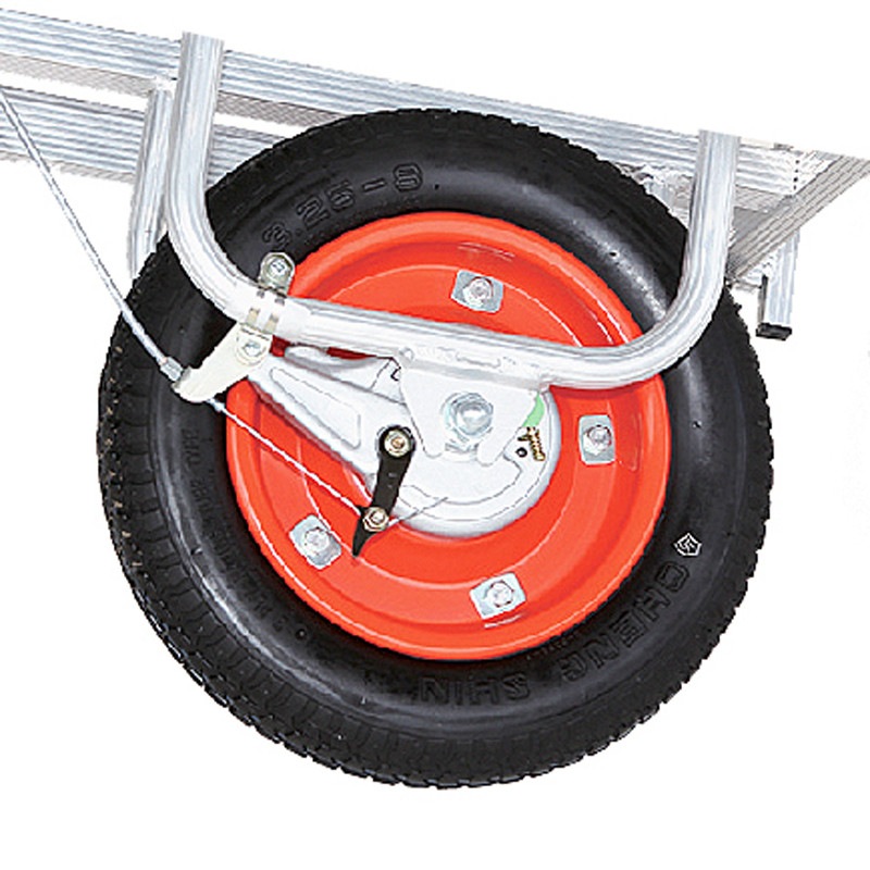 ハラックス アルミ一輪車 プラバケット付 ブレーキ付 CFB-2 エアータイヤ