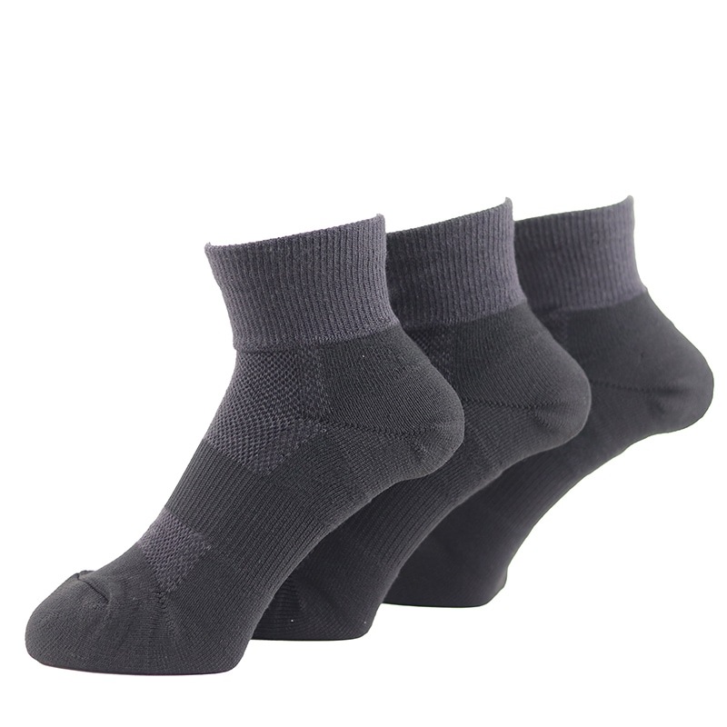 ユタカメイク ASHITOMO WORKING ムレ対策 先丸 ショート 3P 3足組 ダーク SWMS-D13 靴下