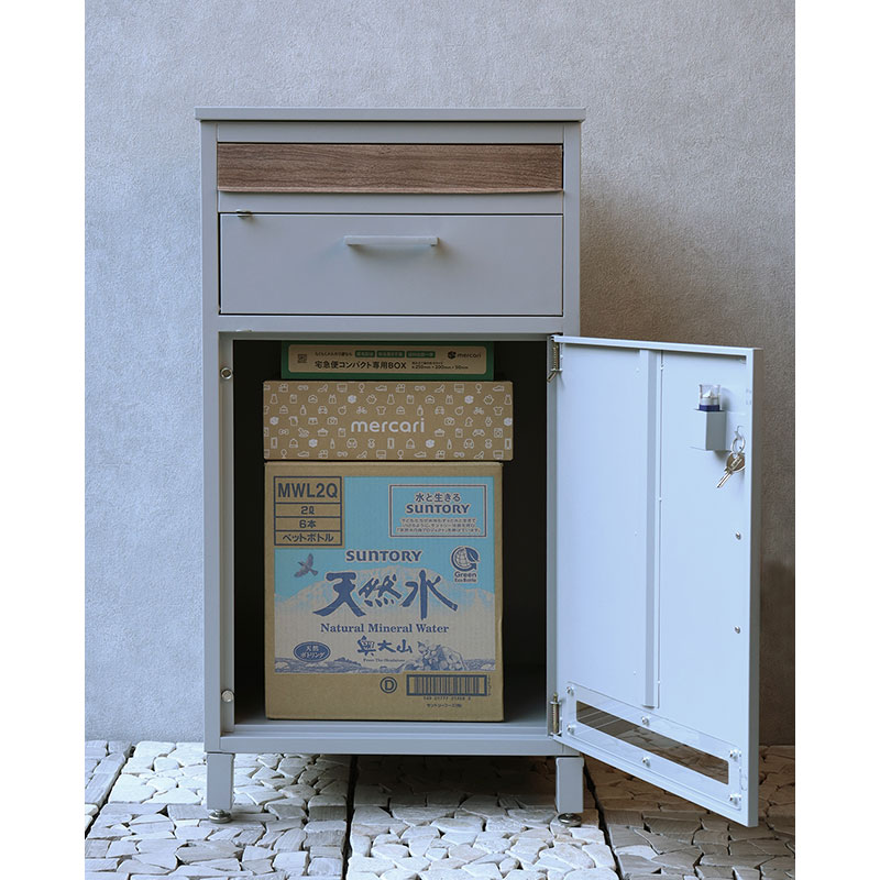 MOJYU モジュ 宅配ボックス付ポストJakeジェイク PBX-007 シルバー