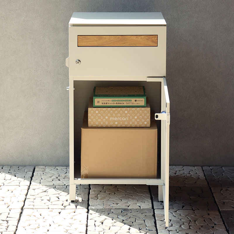 MOJYU モジュ 宅配ボックス付ポストGianジャン PBX-015 グレージュ