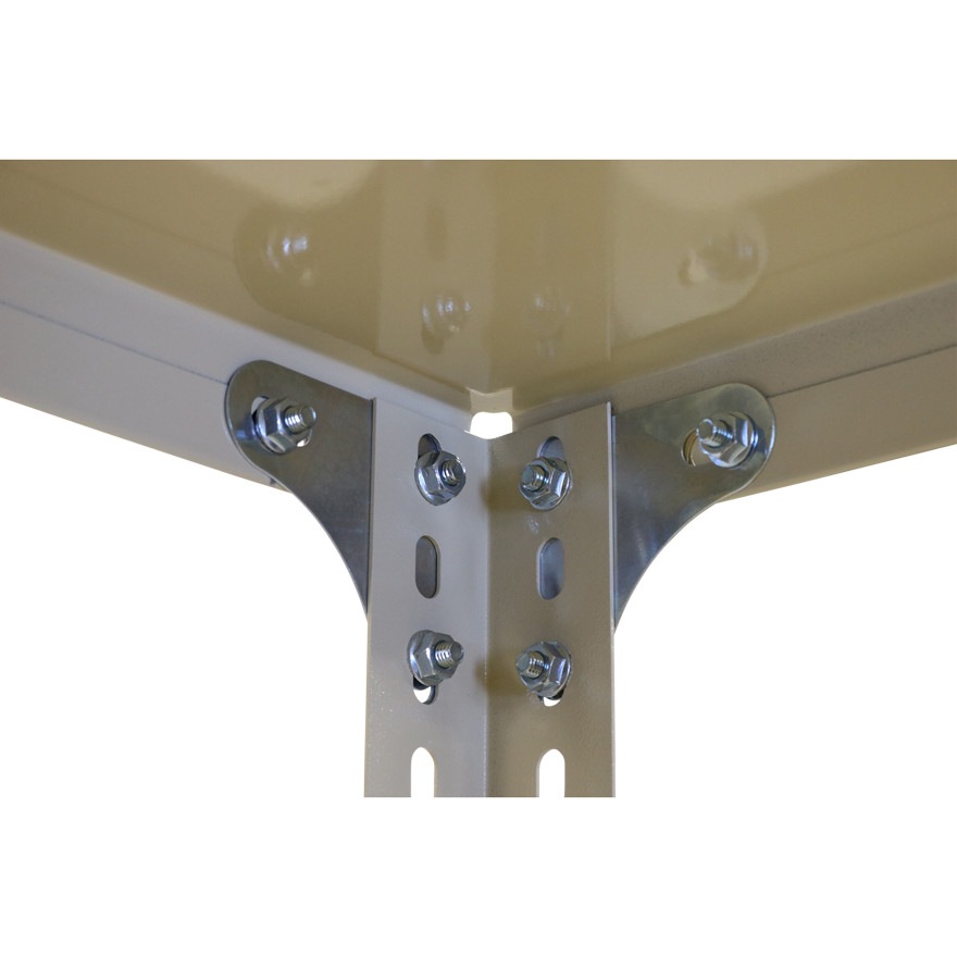 アイボリー スチール棚セット No.2 幅120 奥行45 高さ180cm 天地 5段 耐荷重100kg/段 スチールラック