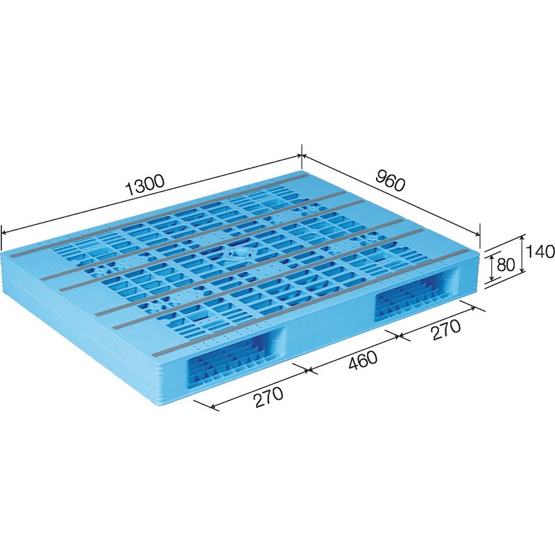 三甲 サンコー プラスチックパレット2方差し両面使用型 R2-096130 ライトブルー