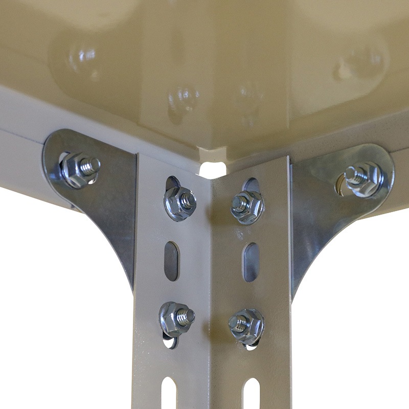 アイボリー スチール棚セット No.4 幅180 奥行45 高さ180cm 天地 5段 耐荷重100kg/段 スチールラック