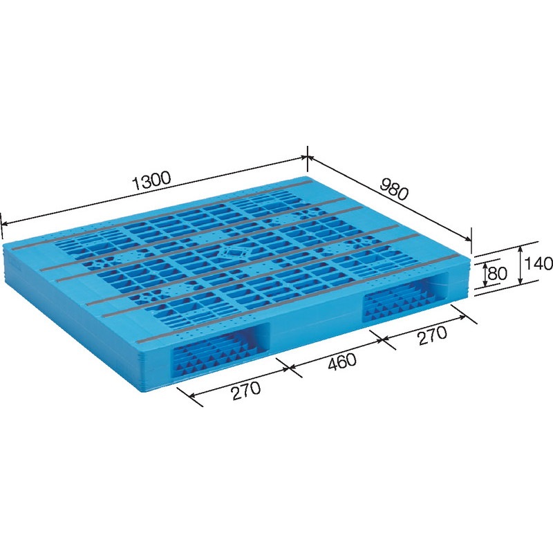 三甲 サンコー プラスチックパレット2方差し両面使用型 R2-098130 ライトブルー