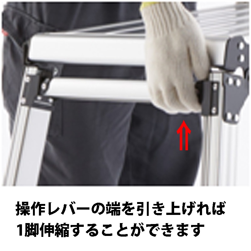 ピカ 四脚アジャスト式足場台 上部操作タイプ スタッピー DXJ-W6908A 